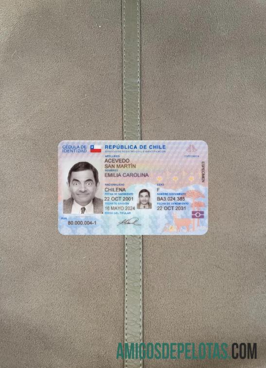 Chile ID Card 2024 Present olhar de foto frente modelo